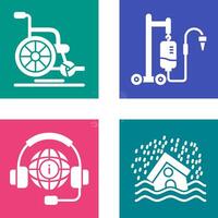 Wheel Chair and Intravenous Icon vector