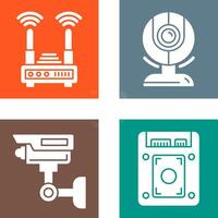 Router and Web Cam Icon vector