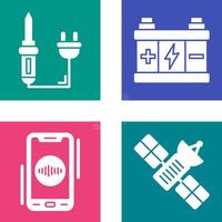 Soldering and Battery Icon vector