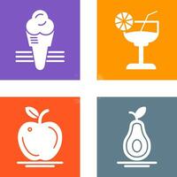 Ice Cream and Cocktail Icon vector