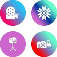 reel and flower Icon vector