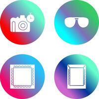 lentes y Temporizador en cámara icono vector