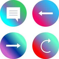 single chat bubble and left arrow Icon vector