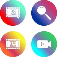 find pictures and magnifier Icon vector