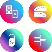 find hotel and train Icon vector