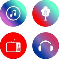 Music Player and Tree Icon vector