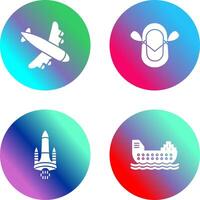 Landing Airplane and Dinghy Icon vector