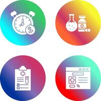 reloj y prueba tubo icono vector