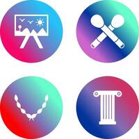 Painting of Canvvass and Brushes Icon vector