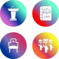 Podium and Law Icon vector