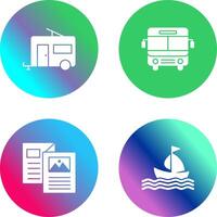 Bus and trailer Icon vector