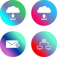 download from cloud upload to cloud Icon vector
