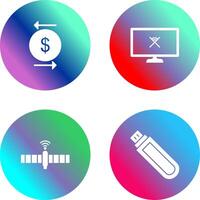 transaction and disconnected network Icon vector