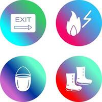 exit and electricity fire Icon vector