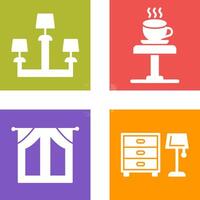 Lamp and Coffee Table Icon vector