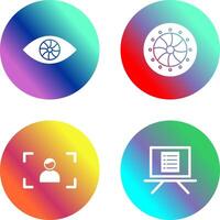 ojo y óptico diafragma icono vector