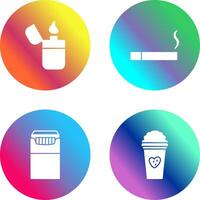 lighter and lit cigarette Icon vector