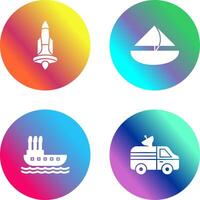 Rocket and Small Yacht Icon vector