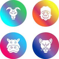 Goat and Gorilla Icon vector