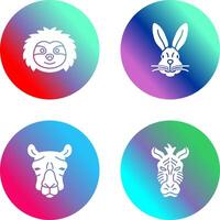 Sloth and Rabbit Icon vector