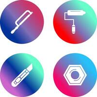 Hacksaw and Paint Roller Icon vector