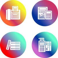 Fax and calculating Icon vector