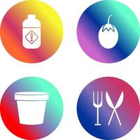 Vegetable plant and Pesticide Icon vector