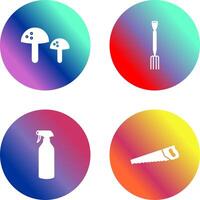 Mushrooms and Gardening Fork Icon vector