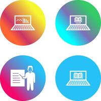 Online Stats and Online Study Icon vector