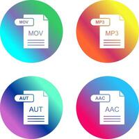 MOV and MP3 Icon vector