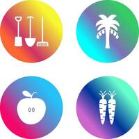 Gardening Tools and Palm tree Icon vector