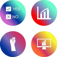 Yes No Option and Statistics Icon vector