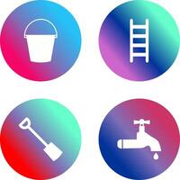 Water Bucket and Ladder Icon vector