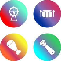 Ferris Wheel and Drum Icon vector