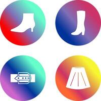 Boots with Heels and Long Boats Icon vector