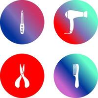 Nail File and Hair Dryer Icon vector