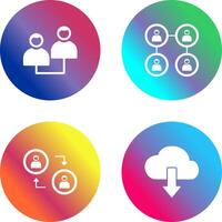 Connected Profiles and relation Icon vector