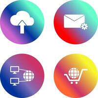 Upload to Cloud and Message Settings Icon vector