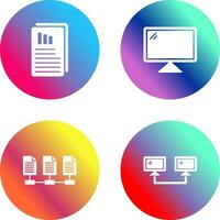 Reports and Computer Icon vector