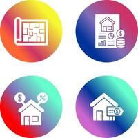 Blueprint and loan Icon vector