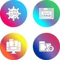 Virus and Error Code Icon vector
