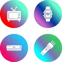 televisión y inteligente reloj icono vector