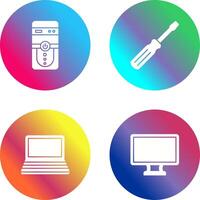 Cpu and Screw driver Icon vector