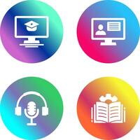 Online Course and distance Icon vector