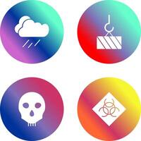 rain and heavy machinery Icon vector