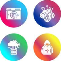 Cloud Security and Website Icon vector