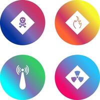 poisonous gas and Danger of flame Icon vector