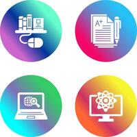 Digital Library and Essay Icon vector
