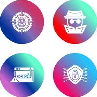 Bug Target and Hacker Icon vector