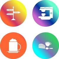 letrero y café máquina icono vector